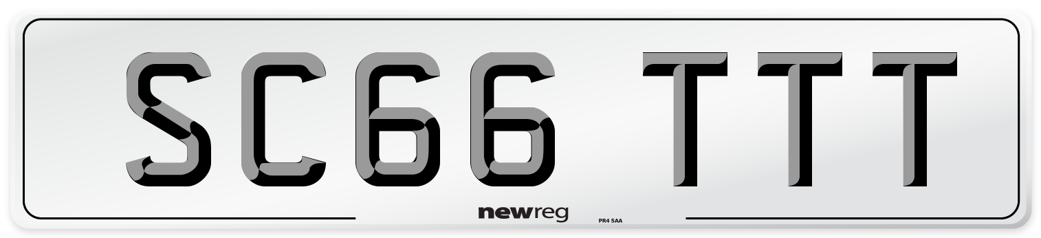 SC66 TTT Number Plate from New Reg